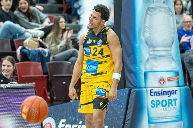Brandon Tischler (MHP RIESEN Ludwigsburg, 24), positive Emotionen, GER, MHP RIESEN Ludwigsburg vs. Niners Chemnitz, Basketball Bundesliga, easycredit BBL, 27. Spieltag, Spielzeit 2025 2026, 01.04.2026, GER, MHP RIESEN Ludwigsburg vs. Niners Chemnitz, Basketball Bundesliga, easycredit BBL, 27. Spieltag, Spielzeit 2025 2026, 01.04.2026 Ludwigsburg Copyright: xEibner-Pressefoto SaschaxWaltherx EP_EER