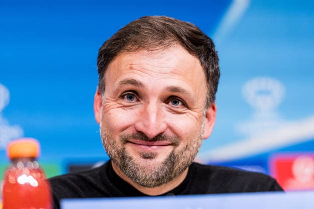 MUNICH, GERMANY - APRIL 1: Jose Barcala (Head Coach FC Bayern Muenchen) during the post game press conference, PK, Pressekonferenz after the UEFA Women™s Champions League Quarter final match between FC Bayern Muenchen vs. Manchester United, ManU at Allianz Arena on the 2nd leg of the UEFA Women™s Champions League Quarter finals on April 1, 2026 in Munich, Germany. Bavaria Germany Copyright: xSteffiexWunderlx