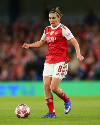 LONDON, ENGLAND - APRIL 01: Mariona Caldentey of Arsenal on the ball during the UEFA Womens Champions League 2025 26 Quarter Final Second Leg match between Chelsea and Arsenal at Stamford Bridge on April 01, 2026 in London, England.  Copyright: xJayxPatel SPPx Sportspressphoto_SPR122744