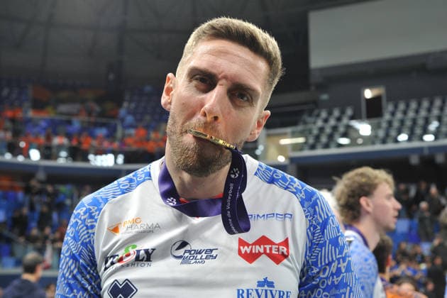 foto Mario Romano IPP Milano 01 04 2026 Pallavolo Challence Cup 2025 2026 - finale partita di ritorno Powervolley Milano vs Volley Lindemans Aalst 3-0 nella foto Nemanja Masulovic Italy Photo Press - World Copyright italy ITALY  Copyright: xR4924_italyphotopressx