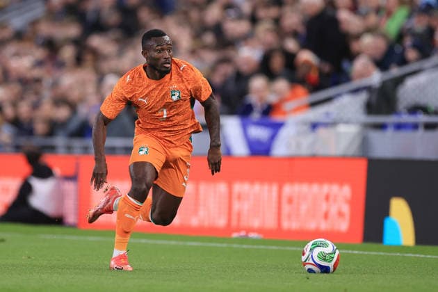 Football - International Friendly, Länderspiel, Nationalmannschaft - Ivory Coast v Scotland 31st March 2026 - International Friendly - Ivory Coast v Scotland - Ghislain Konan of Ivory Coast - Photo: Simon Stacpoole Offside. Liverpool UK *** Fußball Internationales Freundschaftsspiel Elfenbeinküste gegen Schottland 31. März 2026 Internationales Freundschaftsspiel Elfenbeinküste gegen Schottland Ghislain Konan von der Elfenbeinküste Foto Simon Stacpoole Abseits Liverpool UK  Copyright: xSimonxStacpoolexOffside