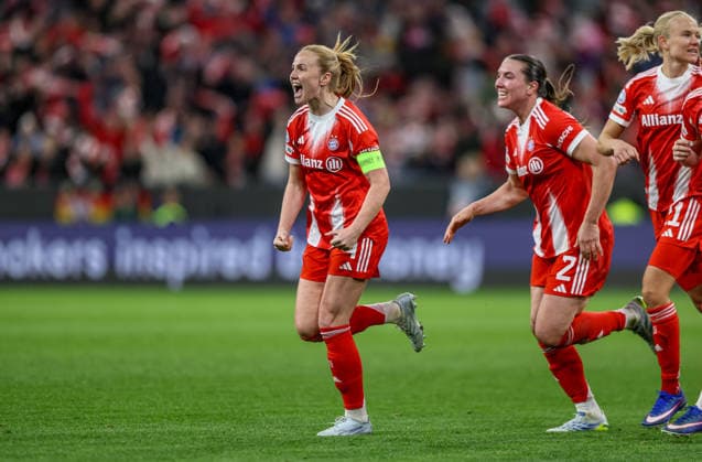 GER, München, Bayern München vs Manchester United, ManU Women s Champions League, Fussball, UEFA, Spielzeit 2025 2026, Allianz Arena, Viertelfinale, Rückspiel im Bild: Glodis Perla Viggosdottir (Bayern München 4), Tor, Freude, Jubel und Emotion, goal scored DFB DFL REGULATIONS PROHIBIT ANY USE OF PHOTOGRAPHS AS IMAGE SEQUENCES AND OR QUASI-VIDEO, 01.04.2026 Copyright: HMBxMedia HendrikxHamelau