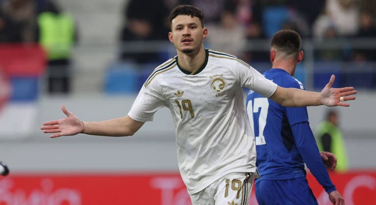 31.03.2026 Backa Topola Serbia-KSA Kingdom Saudi Arabia International Friendly, Länderspiel, Nationalmannschaft match men s football Abdullah Al Hamdan Saudi Arabia :D.Sandic