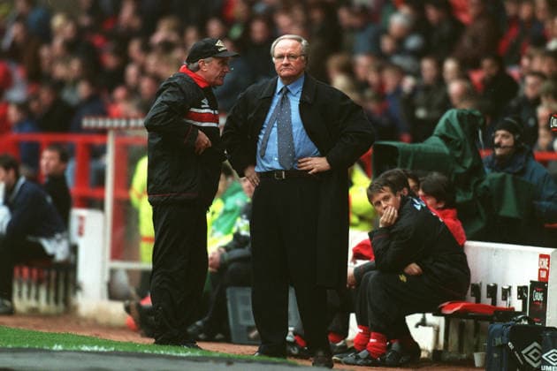 Nottingham Forest V Middlesbrough, Premier League Ron Atkinson, Nottingham Forest Manager on team bench during the Premier League match between Nottingham Forest and Middlesbrough at City Ground on March 20, 1999 in Nottingham, England. Nottingham City Ground England United Kingdom Copyright: xAllstarxPicturexLibraryxLtdx