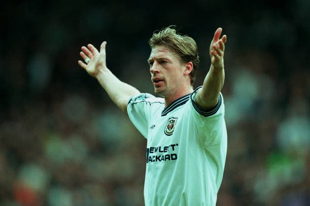 Newcastle United V Tottenham Hotspur, FA Cup Semi-Final Steffen Freund of Tottenham Hotspur shouting during the FA Cup Semi-Final match between Newcastle United and Tottenham Hotspur at Old Trafford on April 11, 1999 in Manchester, England. Manchester Old Trafford England United Kingdom Copyright: xAllstarxPicturexLibraryxLtdx