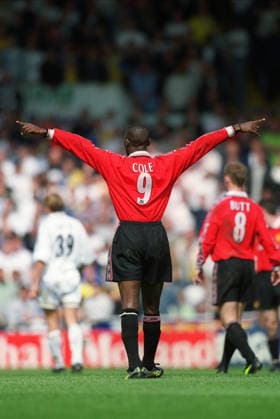 Leeds United V Manchester United, ManU Premier League Andy Cole of Manchester United back view during the Premier League match between Leeds United and Manchester United at Elland Road on April 25, 1999 in Leeds, England. Leeds Elland Road England United Kingdom Copyright: xAllstarxPicturexLibraryxLtdx