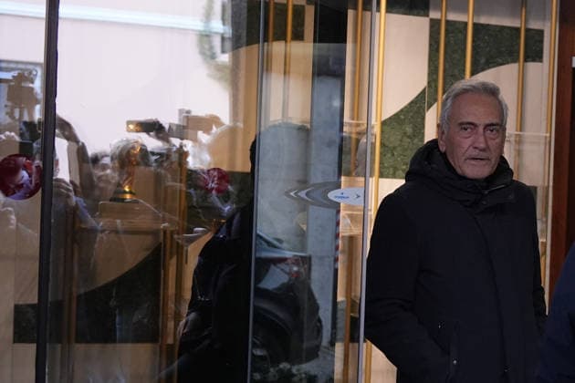 Gabriele Gravina after the meeting of FIGC members at the Rome s , Italy - Thursday April 2, 2026 - Soccer ( Photo by Alfredo Falcone LaPresse )  Copyright: xAlfredoxFalcone LaPressex