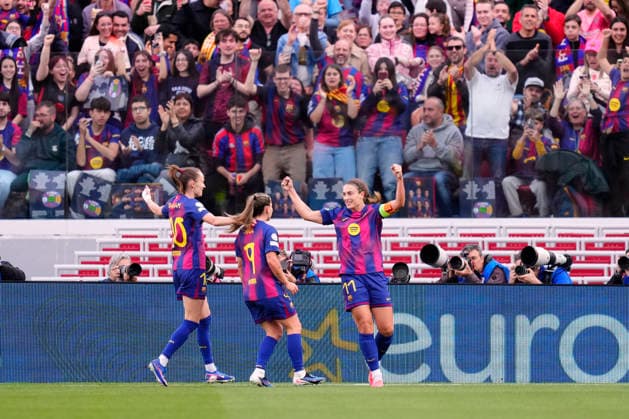 Barcelona FC v Real Madrid CF - UEFA Women s Champions League 2025 26 Quarter-finals Second Leg Alexia Putellas midfielders of Barcelona and Spain celebrates after scoring her sides first goal during the UEFA Women s Champions League 2025 26 Quarter-finals Second Leg match between FC Barcelona, Barca and Real Madrid CF at Spotify Camp Nou on April 2, 2026 in Barcelona, Spain. Barcelona Spain  Copyright: xJosexBretonx originalFilename:bretonhernandez-barcelon260402_npSdC.jpg