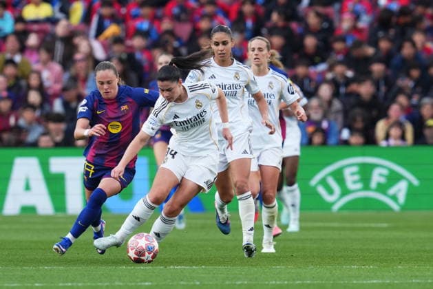 UEFA Womens Champions League match, Quarter-Finals, second leg, between FC Barcelona, Barca and Real Madrid played at Spotify Camp Nou Stadium on April 2, 2026 in Barcelona, Spain. (Photo by Bagu Blanco PRESSINPHOTO) Copyright: xBaguxBlancox xPRESSINPHOTOx