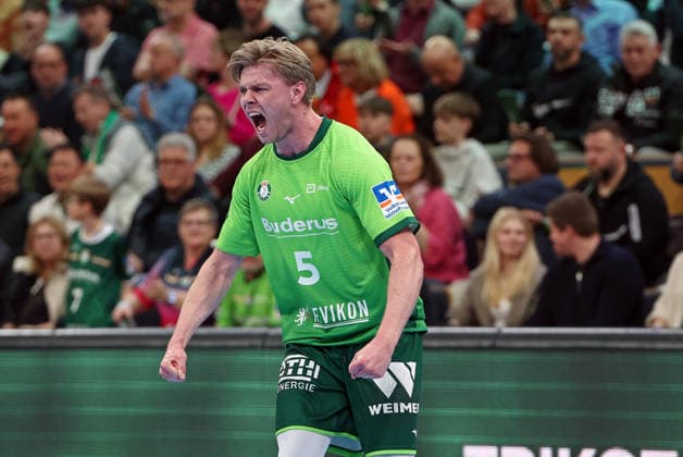 02.04.2026, xovx, Handball Daikin Handball Bundesliga, HSG Wetzlar - TVB Stuttgart Jubel bei Tristan Kirschner (HSG Wetzlar) Wetzlar Buderus-Arena Hessen Deutschland (DE)