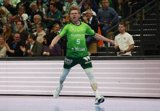 02.04.2026, xovx, Handball Daikin Handball Bundesliga, HSG Wetzlar - TVB Stuttgart Jubel bei Tristan Kirschner (HSG Wetzlar) Wetzlar Buderus-Arena Hessen Deutschland (DE)