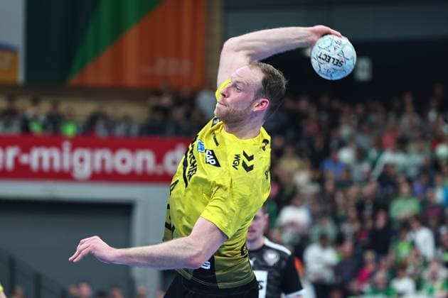 Torwurf von Lenny Rubin (TVB Stuttgart, 44) GER, HSG Wetzlar vs TVB Stuttgart, Handball, 1. Bundesliga, 27. Spieltag, Spielzeit 2025 2026, 02.04.2026 GER, HSG Wetzlar vs TVB Stuttgart, Handball, 1. Bundesliga, 27. Spieltag, Spielzeit 2025 2026, 02.04.2026 Wetzlar Copyright: xEibner-Pressefoto RenexWeissx EP_RWS