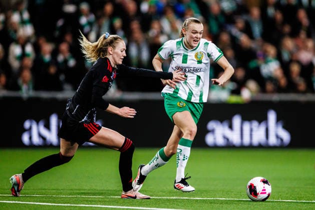 260402 Elin Sorum of Hammarby during the UEFA Women s Europa Cup semifinal between Hammarby and Sparta Prague on April 2, 2026 in Stockholm. Photo: Kenta Jönsson BILDBYRAN COP 210 KJ0331 fotboll football soccer fotball europa cup hammarby sparta prague uefa womens europa cup semifinal dam bbeng Copyright: KENTAxJÖNSSON BB260402KJ022