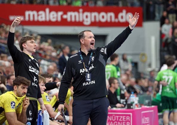 02.04.2026, xovx, Handball Daikin Handball Bundesliga, HSG Wetzlar - TVB Stuttgart Trainer Misha Kaufmann (TVB Stuttgart) Wetzlar Buderus-Arena Hessen Deutschland (DE)
