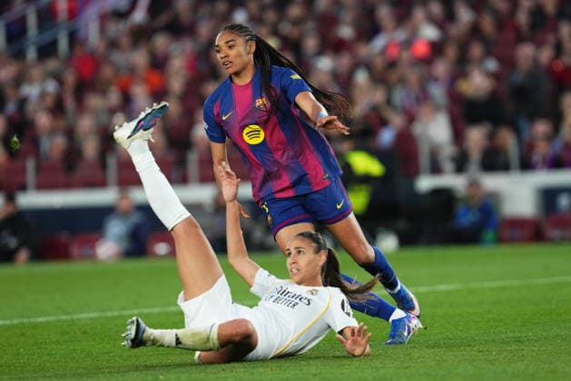UEFA Womens Champions League match, Quarter-Finals, second leg, between FC Barcelona, Barca and Real Madrid played at Spotify Camp Nou Stadium on April 2, 2026 in Barcelona, Spain. (Photo by Bagu Blanco PRESSINPHOTO) Copyright: xBaguxBlancox xPRESSINPHOTOx