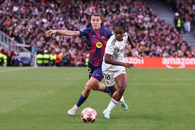 April 2, 2026, Barcelona, Barcelona, SPAIN: Patricia Guijarro Gutierrez of FC Barcelona, Barca and Linda Lizeth Caicedo Alegria of Real Madrid CF compete for the ball during the UEFA WomenÃ¢â‚¬â ¢s Champions League 2025 26 Quarter-finals second Leg, football match played between FC Barcelona and Real Madrid CF at Spotify Camp Nou stadium on April 02, 2026 in Barcelona, Spain. Barcelona SPAIN - ZUMAa181 20260402_zaa_a181_064 Copyright: xJavierxBorregox