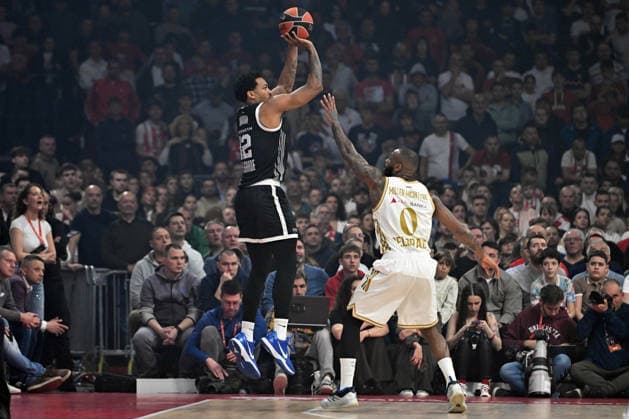 CRVENA ZVEZDA vs PARTIZAN STERLING BROWN, basketball player of Partizan during the Euroleague match against Crvena Zvezda, at Belgrade Arena. Belgrade, 02.04.2026. photo: Nebojsa Parausic MN Press BASKETBALL, EUROLEAGUE, CRVENA ZVEZDA, PARTIZAN Belgrade Belgrade Arena Serbia Copyright: xNebojsaxParausicx xMNxPressx