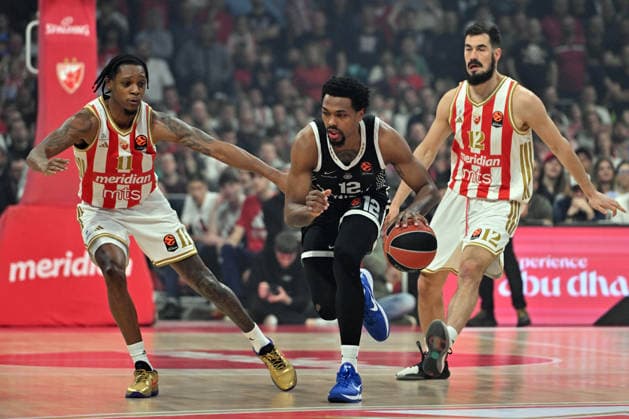 CRVENA ZVEZDA vs PARTIZAN STERLING BROWN, basketball player of Partizan during the Euroleague match against Crvena Zvezda, at Belgrade Arena. Belgrade, 02.04.2026. photo: Nebojsa Parausic MN Press BASKETBALL, EUROLEAGUE, CRVENA ZVEZDA, PARTIZAN Belgrade Belgrade Arena Serbia Copyright: xNebojsaxParausicx xMNxPressx
