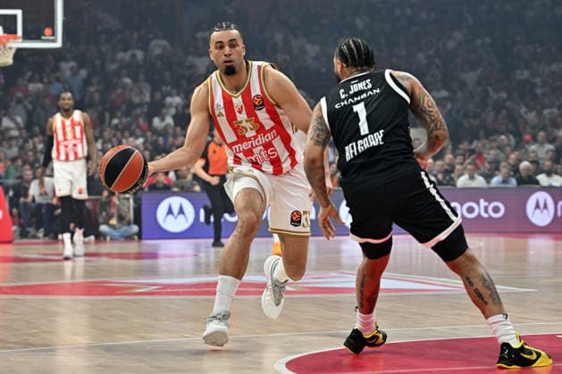 CRVENA ZVEZDA vs PARTIZAN JORDAN NWORA, basketball player of Crvena Zvezda during the Euroleague match against Partizan, at Belgrade Arena. Belgrade, 02.04.2026. photo: Nebojsa Parausic MN Press BASKETBALL, EUROLEAGUE, CRVENA ZVEZDA, PARTIZAN Belgrade Belgrade Arena Serbia Copyright: xNebojsaxParausicx xMNxPressx
