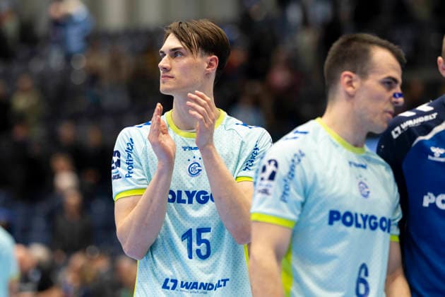 Bergischer HC gegen VfL Gummersbach, 02.04.2026 DUESSELDORF, GERMANY - APRIL 2: Miro Schluroff (15, VfL Gummersbach) während dem HBL Bundesliga Spiel zwischen Bergischer HC gegen VfL Gummersbach at Mitsubishi Electric HALLE am 27.Spieltag. April 2, 2026 in Duesseldorf, Germany. Copyright: xBEAUTIFULxSPORTS KennyxBeelex