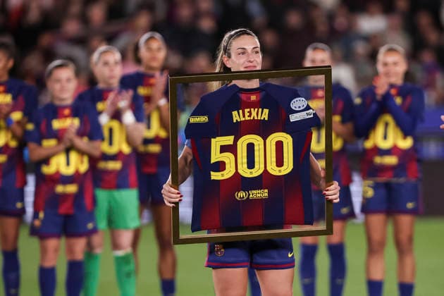 April 2, 2026, Barcelona, Barcelona, SPAIN: Alexia Putellas Segura of FC Barcelona, Barca celebrates her 500th appearance for the club during the UEFA WomenÃ¢â‚¬â ¢s Champions League 2025 26 Quarter-finals second Leg, football match played between FC Barcelona and Real Madrid CF at the Spotify Camp Nou stadium on April 02, 2026 in Barcelona, Spain. Barcelona SPAIN - ZUMAa181 20260402_zaa_a181_122 Copyright: xJavierxBorregox