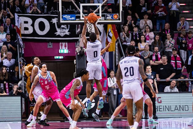 easyCredit Basketball Bundesliga: Telekom Baskets Bonn - MLP Academics Heidelberg; 02.04.2026 Damariae DJ Horne (MLP ACADEMICS HEIDELBERG 0) punktet - easyCredit Basketball Bundesliga: Telekom Baskets Bonn - MLP Academics Heidelberg; 02.04.2026, Telekom Dome Bonn Copyright: xBEAUTIFULxSPORTS Derixx