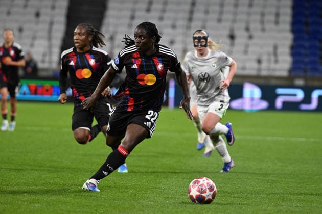 Football : OL Lyonnes vs Wolfsburg- UEFA Women s Champions League - 02 04 2026 Tabitha CHAWINGA of OL Lyonnes during the second leg of the UEFA Women s Champions League 2025 26 quarter-final between VfL Wolfsburg and OL Lyonnes at Groupama Stadium Decines Charpieu Lyon on April 02 2026 , France LYONFrance  Copyright: xMouradxAllilix