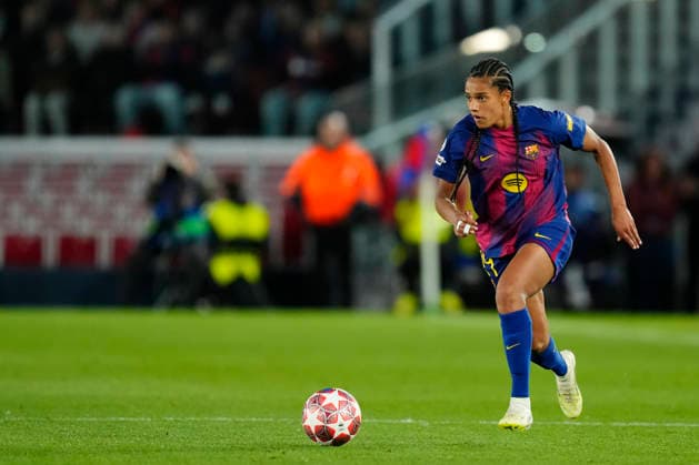 Barcelona FC v Real Madrid CF - UEFA Women s Champions League 2025 26 Quarter-finals Second Leg Esmee Brugts forwards of Barcelona and Spain Netherlands during the UEFA Women s Champions League 2025 26 Quarter-finals Second Leg match between FC Barcelona, Barca and Real Madrid CF at Spotify Camp Nou on April 2, 2026 in Barcelona, Spain. Barcelona Spain  Copyright: xJosexBretonx originalFilename:bretonhernandez-barcelon260402_npS19.jpg