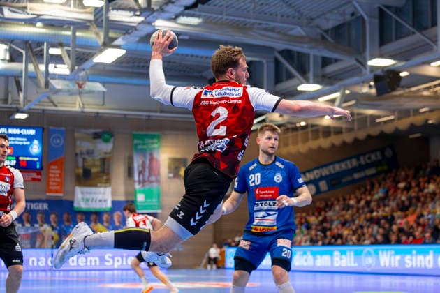 Frieder Bandlow (Nr. 2, HSG Nordhorn-Lingen). VfL Luebeck-Schwartau vs. HSG Nordhorn-Lingen, Handball, 2. Bundesliga, 02.04.26 Luebeck Schleswig-Holstein Germany Copyright: xAgentur54GradÂ°x xFelixxKoenigx