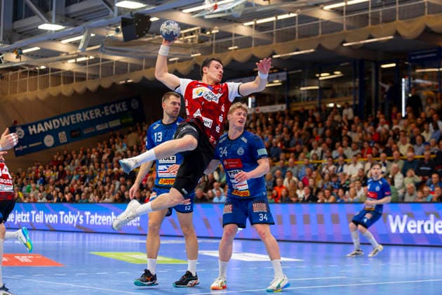 Christian Wilhelm (Nr. 3, HSG Nordhorn-Lingen). VfL Luebeck-Schwartau vs. HSG Nordhorn-Lingen, Handball, 2. Bundesliga, 02.04.26 Luebeck Schleswig-Holstein Germany Copyright: xAgentur54GradÂ°x xFelixxKoenigx