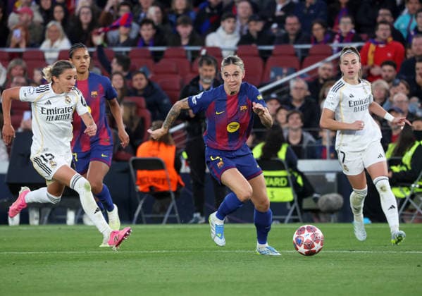 Barcelona FC v Real Madrid CF - UEFA Women s Champions League 2025 26 Quarter-finals Second Leg Maria Leon plays during the match between FC Barcelona, Barca Femeni and Real Madrid Femenino, corresponding to the second leg of the Quarter-finals of the UEFA Women s Champions League, at the Spotify Camp Nou in Barcelona, Spain, on April 2, 2026. Barcelona Barcelona Spain  Copyright: xUrbanandsportx originalFilename:urbanandsport-fcbarcel260402_npCuK.jpg