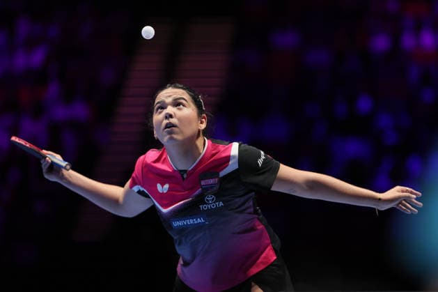 MACAO, CHINA - APRIL 03: Adriana Diaz of Puerto Rico competes in the Women s Singles Round of 16 match against Chen Xingtong of China on day 5 of ITTF Men s & Women s World Cup Macao 2026 at Galaxy Arena on April 3, 2026 in Macao, China.  Copyright: xVCGx 111632455805
