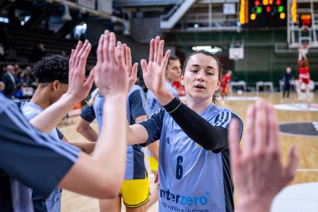 Basketball Berlin 02.04.2026 Saison 2024 2025 Toyota DBBL 1. Bundesliga Playoffs Viertelfinale Spiel1 Frauen, Damen Alba Berlin - GiroLive Panthers Osnabrück Tessa Stammberger (Alba, No.06)