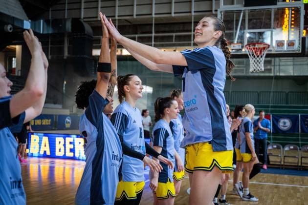 Basketball Berlin 02.04.2026 Saison 2024 2025 Toyota DBBL 1. Bundesliga Playoffs Viertelfinale Spiel1 Frauen, Damen Alba Berlin - GiroLive Panthers Osnabrück Teamvorstellung Abby Muse (Alba, No.31)
