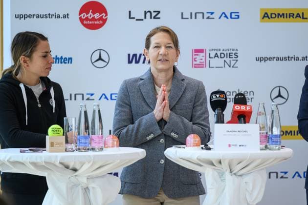 TENNIS - WTA, Tennis Damen Upper Austria Ladies Linz, PK LINZ,AUSTRIA,03.APR.26 - TENNIS - WTA Tour, Upper Austria Ladies Linz, preview, press conference, PK, Pressekonferenz Image shows tournament director Sandra Reichel.  GEPAxpictures xChristianxMoser