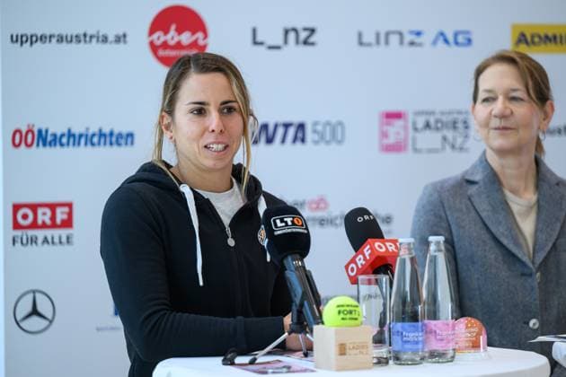 TENNIS - WTA, Tennis Damen Upper Austria Ladies Linz, PK LINZ,AUSTRIA,03.APR.26 - TENNIS - WTA Tour, Upper Austria Ladies Linz, preview, press conference, PK, Pressekonferenz Image shows Julia Grabher.  GEPAxpictures xChristianxMoser