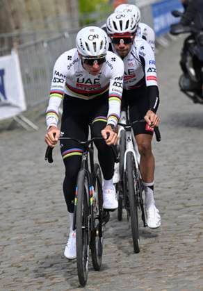 Ronde van Vlaanderen 2026 Cycling Race Media Activities 03 04 2026 OUDENAARDE, BELGIUM - APRIL 03 : Pogacar Tadej (SLO) of UAE Team Emirates XRG riding during a training and reconnaissance session ahead of the 110th edition of Ronde van Vlaanderen an UCI World Tour 1.UWT one day cycling road race for Men Elite of 271 km with start in Antwerpen and finish in Oudenaarde on April 3, 2026 in Oudenaarde, Belgium, 03 04 2026 ( Motordriver Guy De Vuyst - Oudenaarde Belgium  Copyright: xNicoxVereeckenx