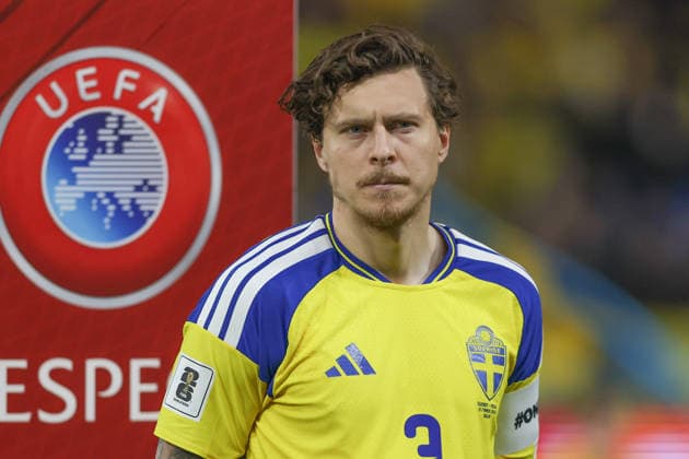 Sweden vs Poland (European World Cup Qualifiers 2026) - 31 Mar 2026 Victor Lindelof of Sweden seen during European World Cup play-offs 2026 football match between Sweden and Poland at Strawberry Arena (Solna). Final score; Sweden 3:2 Poland. Stockholm Sweden Copyright: xGrzegorzxWajdax xSOPAxImagesx SZWECJA-POLSKA31032026_16