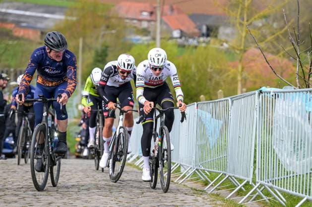 Slovenian Tadej Pogacar of UAE Team Emirates-XRG pictured in action during pictured at a track reconaissance ahead of the Ronde van Vlaanderen Tour des Flandres Tour of Flanders cycling race, Friday 03 April 2026. The 110th edition of the cycling race will take place on Sunday 05 April. DAVIDxPINTENS  x169668334x