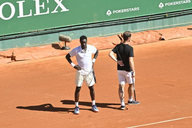 Tennis - Monte Carlo Rolex Masters 2026 - ATP, Tennis Herren - 03 04 2026 Tennis - Monte Carlo Rolex Masters 2026 - ATP - 03 04 2026 - Moise Kouame entrainement Richard Gasquet coach - France Monaco  Copyright: xChryslenexCaillaud Psnewzx