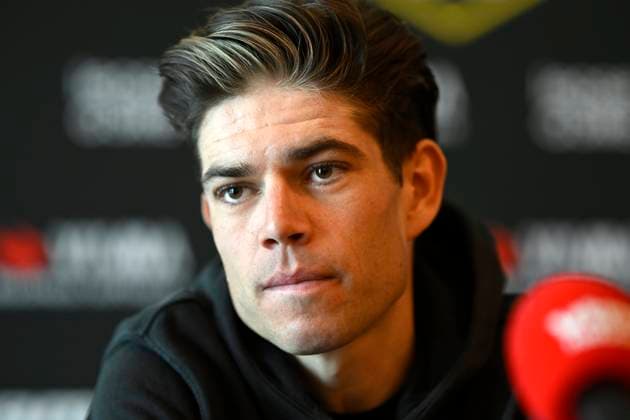 press conference, PK, Pressekonferenz of Team Visma Lease a Bike 03 04 2026 OUDENAARDE, BELGIUM - APRIL 03 : Van Aert Wout (BEL) of Team Visma Lease a Bike talking to the press during a press conference prior to the 110th edition of Ronde van Vlaanderen an UCI World Tour 1.UWT one day cycling road race for Men Elite of 271 km with start in Antwerpen and finish in Oudenaarde on April 3, 2026 in Oudenaarde, Belgium, 03 04 2026 Oudenaarde Belgium  Copyright: xNicoxVereeckenx