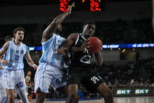 Turk Telekom v Cosea - EuroCup Basketball ANKARA, TURKIYE - APRIL 3: Kevin Kokila (34) of Cosea in action during EuroCup Basketball second semifinal match between Turk Telekom and Cosea at Ankara Arena in Ankara, Turkiye on April 3, 2026. Abdullah Guclu Anadolu Ankara Turkey. Editorial use only. Please get in touch for any other usage.  Copyright: x2026xAnadoluxAbdullahxGuclux