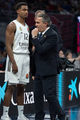 ESP: Kosner Baskonia v Real Madrid Euroleague Theo Maledon of Real Madrid during the Euroleague match, between Kosner Baskonia and Real Madrid played at Buesa Arena Stadium on April 3, 2026 in Vitoria Spain Vitoria Pais Vasco Spain Basketball Copyright: xMiguelxGarciax xAgenciaxLOFx