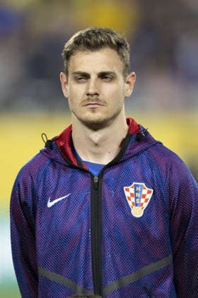 ORLANDO, FLORIDA - MARCH 31: Josip Stanisic of Croatia during the International Friendly, Länderspiel, Nationalmannschaft match between Brazil and Croatia at Camping World Stadium on March 31, 2026 in Orlando, Florida. (Photo by Richard Callis Sports Press Photo)  Copyright: xRichardxCallis SportsxPressxPhotox Sportspressphoto_SPR124182