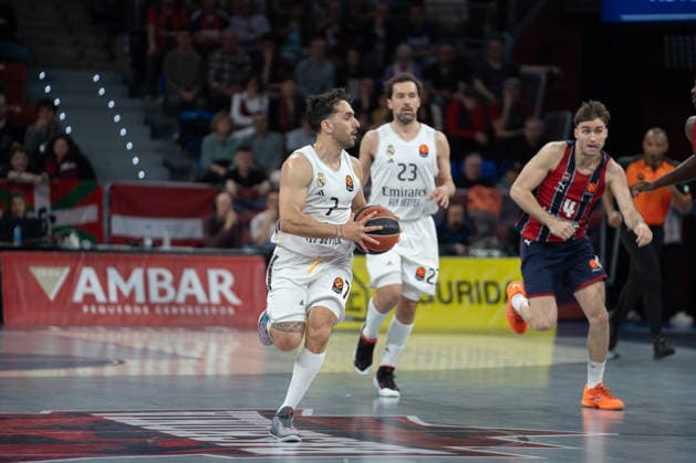 ESP: Kosner Baskonia v Real Madrid Euroleague Facundo Campazzo of Real Madrid during the Euroleague match, between Kosner Baskonia and Real Madrid played at Buesa Arena Stadium on April 3, 2026 in Vitoria Spain Vitoria Pais Vasco Spain Basketball Copyright: xMiguelxGarciax xAgenciaxLOFx