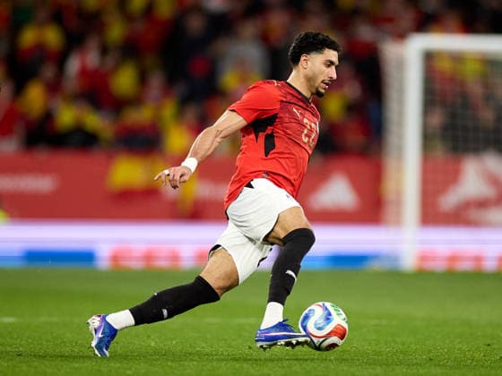 March 31, 2026, Barcelona, Barcelona, Spain: Omar Marmoush of Egypt in action during an International Friendly, Länderspiel, Nationalmannschaft match between Spain and Egypt at RCDE Stadium on March 31, 2026 in Barcelona, Spain. Barcelona Spain - ZUMAr232 20260331_zsp_r232_110 Copyright: xDavidxRamirezx