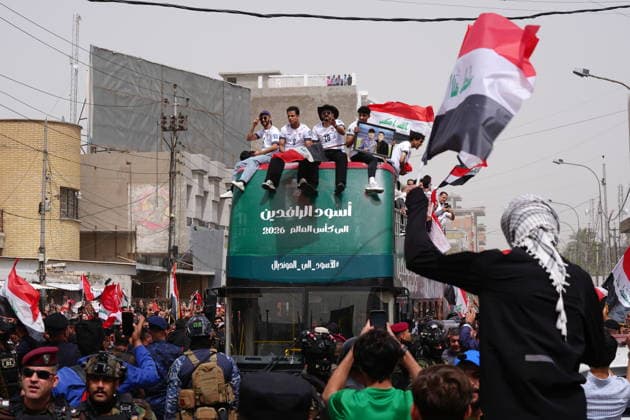 Baghdad celebrates national team, Nationalteam s homecoming with cheers BAGHDAD, IRAQ - APRIL 04: Iraqis celebrate the national football team’s qualification for the World Cup, welcoming the players with festive gatherings and cheers after earning the country’s first World Cup spot in 40 years in Baghdad, Iraq on April 04, 2026. Murtadha Al-Sudani Anadolu Baghdad Iraq. Editorial use only. Please get in touch for any other usage.  Copyright: x2026xAnadoluxMurtadhaxAl-Sudanix