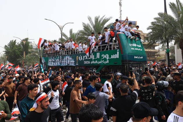 Baghdad celebrates national team, Nationalteam s homecoming with cheers BAGHDAD, IRAQ - APRIL 04: Iraqis celebrate the national football team’s qualification for the World Cup, welcoming the players with festive gatherings and cheers after earning the country’s first World Cup spot in 40 years in Baghdad, Iraq on April 04, 2026. Murtadha Al-Sudani Anadolu Baghdad Iraq. Editorial use only. Please get in touch for any other usage.  Copyright: x2026xAnadoluxMurtadhaxAl-Sudanix