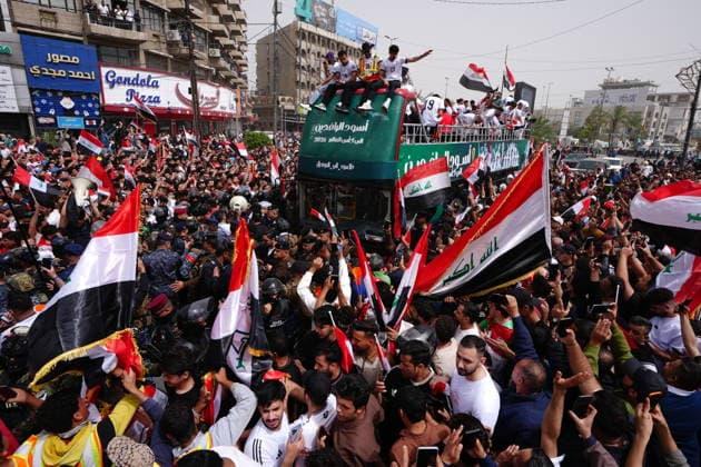 Baghdad celebrates national team, Nationalteam s homecoming with cheers BAGHDAD, IRAQ - APRIL 04: Iraqis celebrate the national football team’s qualification for the World Cup, welcoming the players with festive gatherings and cheers after earning the country’s first World Cup spot in 40 years in Baghdad, Iraq on April 04, 2026. Murtadha Al-Sudani Anadolu Baghdad Iraq. Editorial use only. Please get in touch for any other usage.  Copyright: x2026xAnadoluxMurtadhaxAl-Sudanix