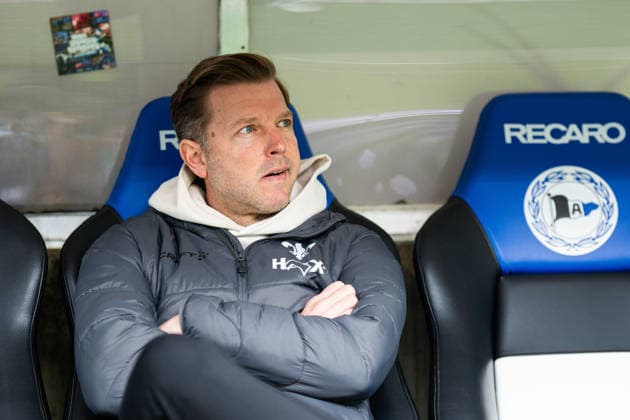04.04.2026 - Fußball, 2025 2026, 2. Bundesliga, 28. Spieltag, DSC Arminia Bielefeld - SV Darmstadt 98: Florian Kohfeldt (Trainer - Darmstadt) DFL REGULATIONS PROHIBIT ANY USE OF PHOTOGRAPHS AS IMAGE SEQUENCES AND OR QUASI-VIDEO.